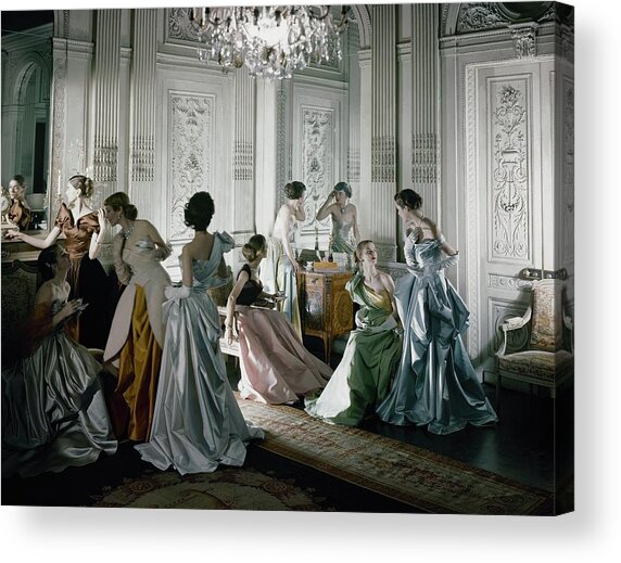 Elegant Evening Gown Gathering Acrylic Print