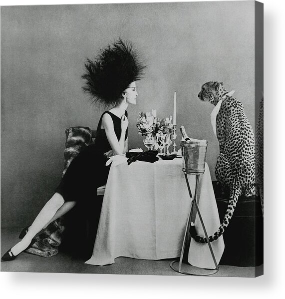 Chic Dinner with a Cheetah Acrylic Print