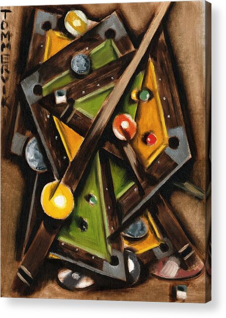 Abstract Geometric Pool Ball Composition Acrylic Print