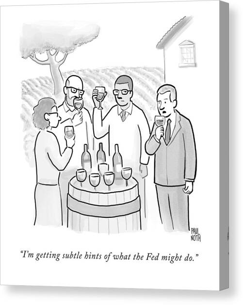 A Group Sample Wine At A Wine Tasting Vineyard Canvas Art Print by Paul Noth