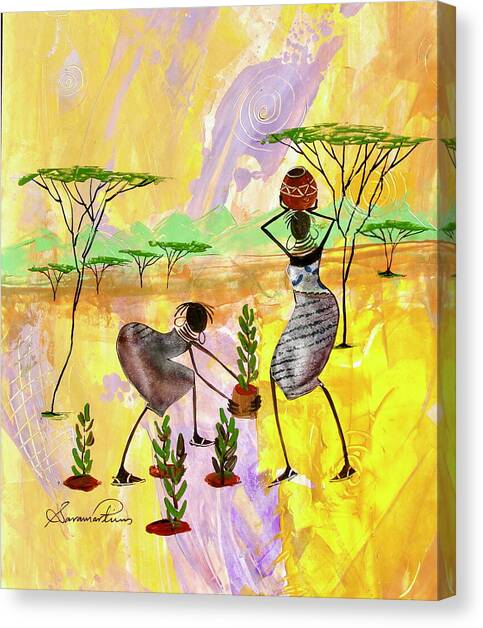 Planting Seeds Canvas Art Print by Sarah Shiundu