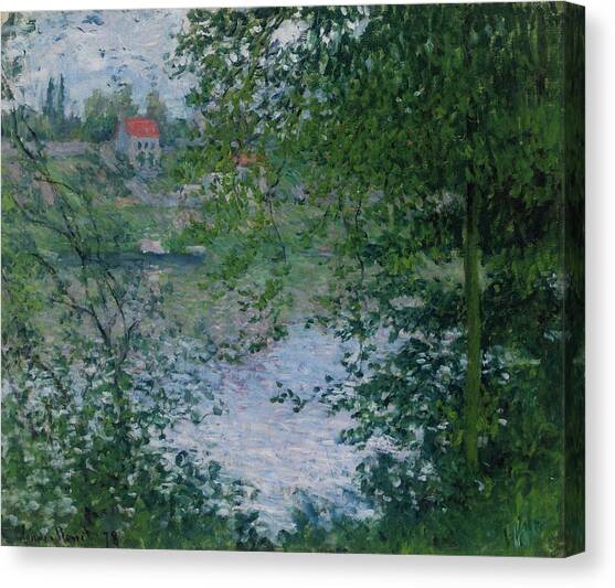 A Travers Les Arbres, Ile De La Grande Jatte Canvas Art Print by Claude Monet