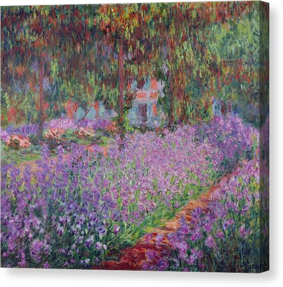 The Artist's Garden In Giverny Canvas Art Print by Claude Monet