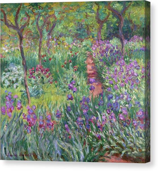 The Artist's Garden In Giverny Canvas Art Print by Claude Monet