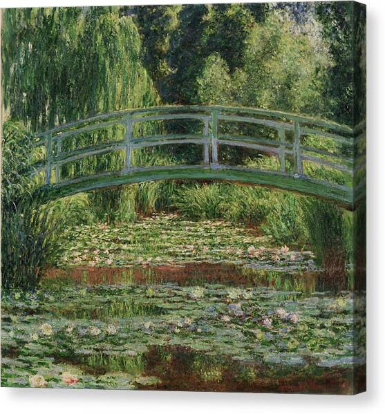 The Japanese Footbridge And The Water Lily Pool, Giverny Canvas Art Print by Claude Monet