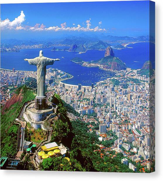 Christ The Redeemer & Sugar Loaf, Rio Canvas Art Print by Gunter Grafenhain