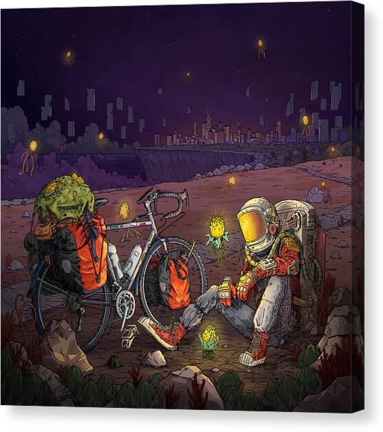 Fullerton Beach Break Canvas Art Print by EvanArt - Evan Miller