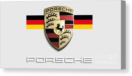 High Res Quality Porsche Logo - Hood Emblem Made in Germany Canvas Art Print by Stefano Senise