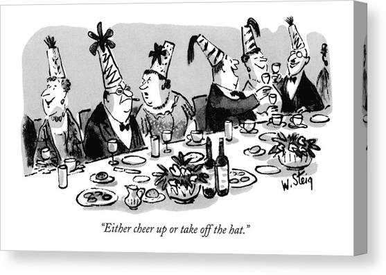 Either Cheer Up Or Take Off The Hat Canvas Art Print by William Steig