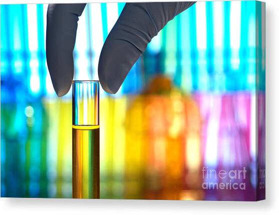 Laboratory Test Tube in Science Research Lab Canvas Art Print by Olivier Le Queinec