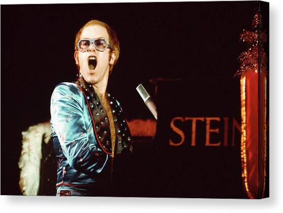Photo Of Elton John #1 Canvas Art Print by David Redfern