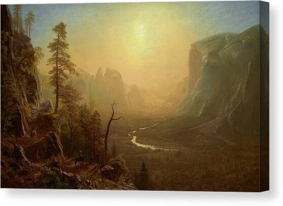 Yosemite Valley, Glacier Point Trail Canvas Art Print by Albert Bierstadt
