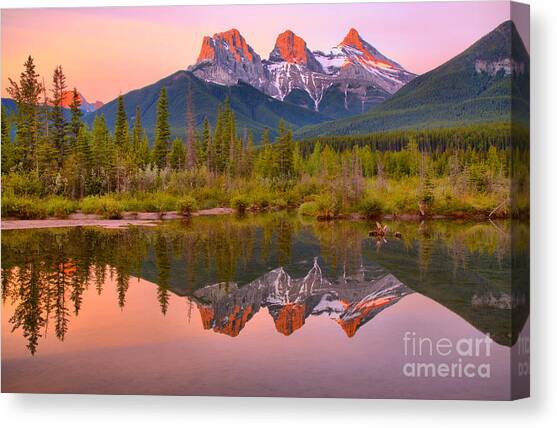 Canmore Morning Pastels Canvas Art Print by Adam Jewell