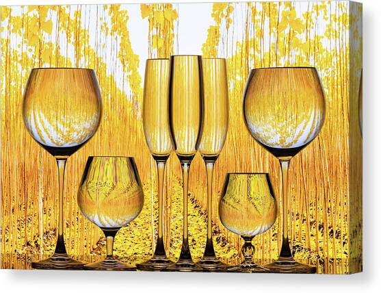 Drinks Of Gold Canvas Art Print by Elvira Peretsman