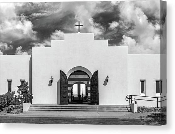Mission-Style Church in Tuscon Canvas Art Print by Howard Holley
