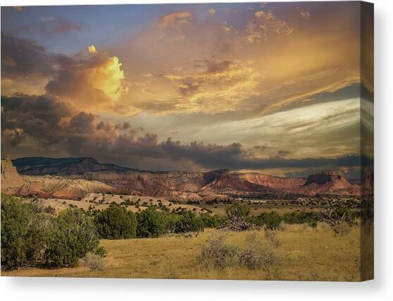 New Mexico Landscape - Abiquiu Southwest Territory Canvas Art Print by Rebecca Herranen
