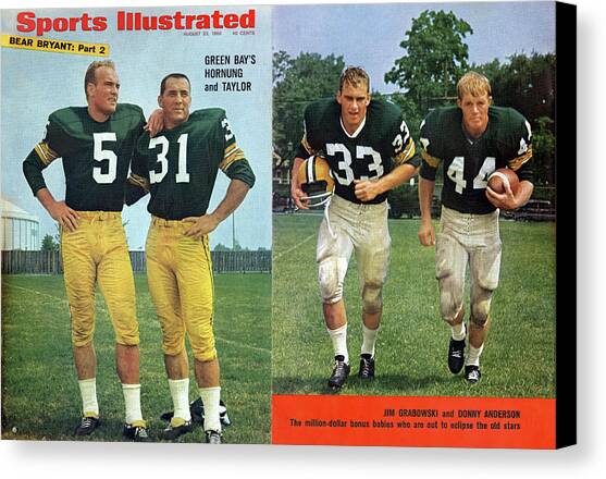 Green Bays Hornung And Taylor Sports Illustrated Cover Canvas Art Print by Sports Illustrated