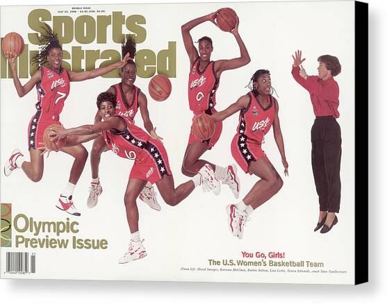 Usa Womens Basketball Team, 1996 Atlanta Olympic Games Sports Illustrated Cover Canvas Art Print by Sports Illustrated