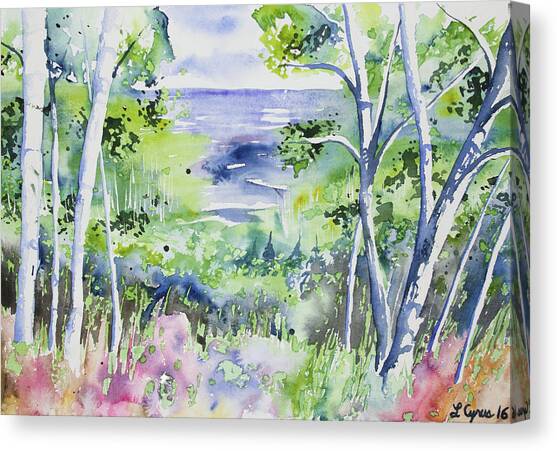 Watercolor - Lake Superior Impression Canvas Art Print by Cascade Colors