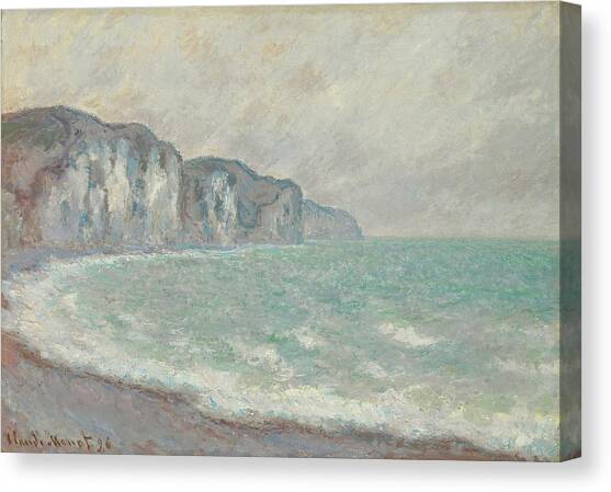 Falaise De Pourville Canvas Art Print by Claude Monet