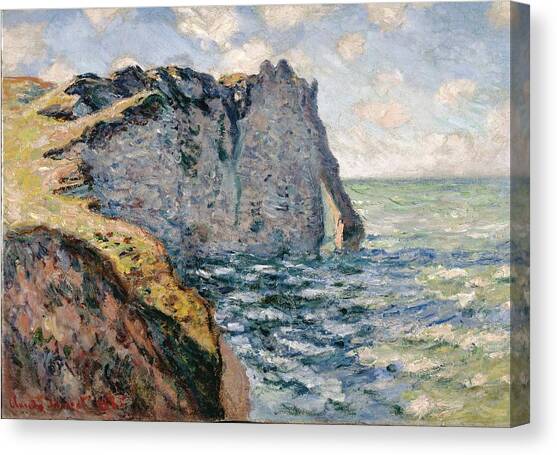 The Cliff Of Aval, Etretat Canvas Art Print by Claude Monet
