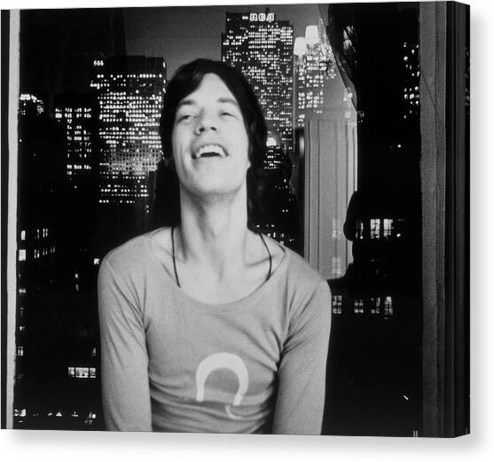Mick Jagger Laughing Canvas Art Print by Cecil Beaton