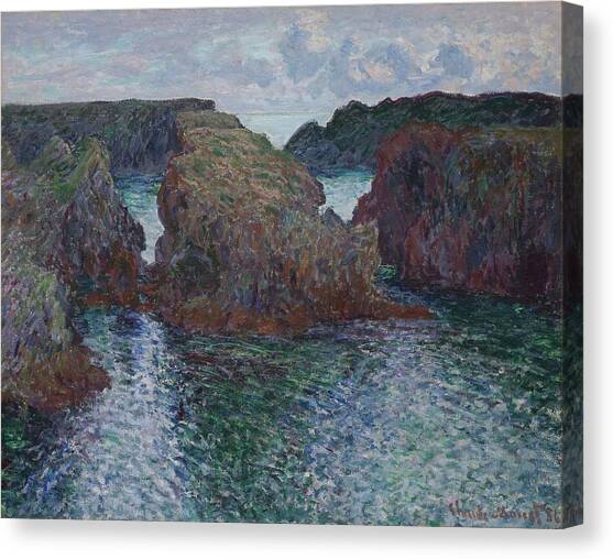 Rocks At Port-goulphar, Belle-ile Canvas Art Print by Claude Monet