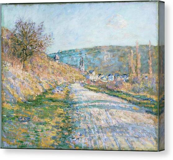 The Road To Vetheuil Canvas Art Print by Claude Monet