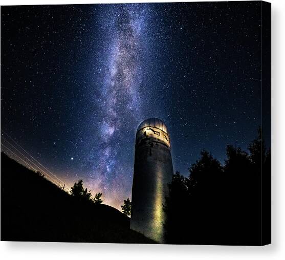 Milky Way Silo Canvas Art Print by Dee Potter