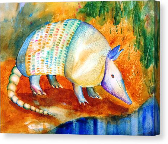 Armadillo Reflections Canvas Art Print by Carlin Blahnik CarlinArtWatercolor