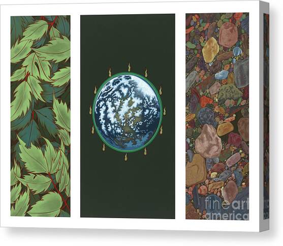 Viriditas Triptych Canvas Art Print by William Hart McNichols