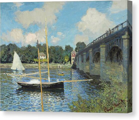 The Bridge At Argenteuil Canvas Art Print by Claude Monet