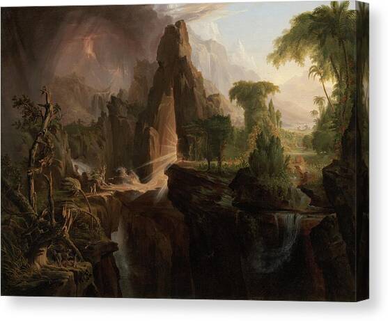 Expulsion From The Garden Of Eden Canvas Art Print by Thomas Cole