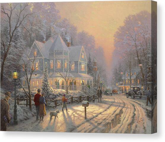 Holiday Gathering Canvas Print by Thomas Kinkade Studios - Thomas
