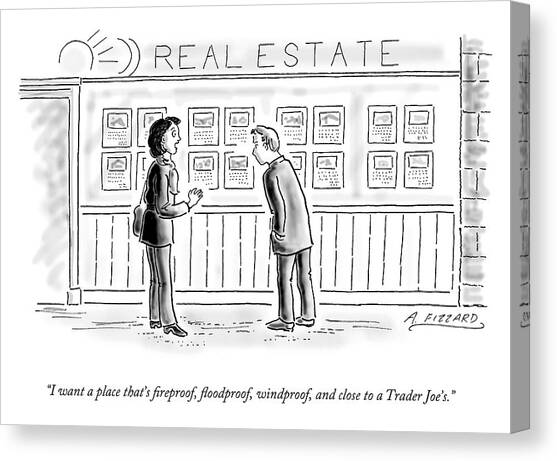 Close to a Trader Joe's Canvas Art Print by Anne Fizzard