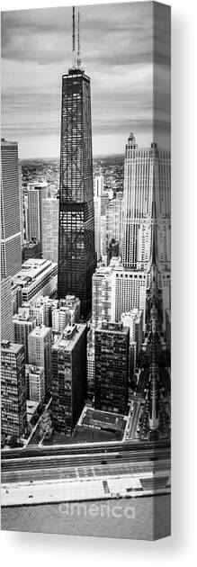 Chicago Aerial Vertical Panoramic Picture Canvas Art Print by Paul Velgos