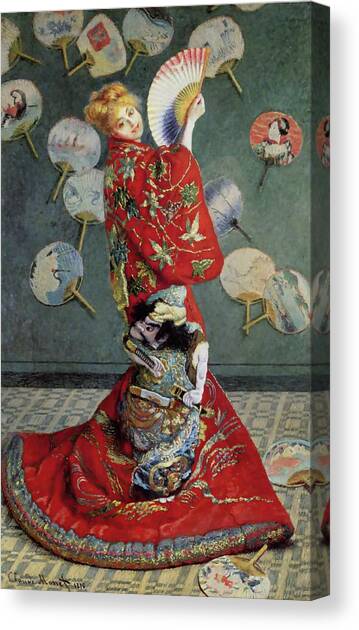 Camille Monet In Japanese Costume Canvas Art Print by Claude Monet