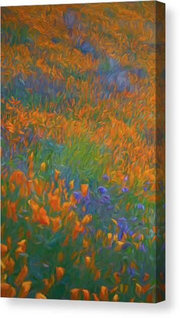 Wildflowers Painting Canvas Art Print by Rebecca Herranen