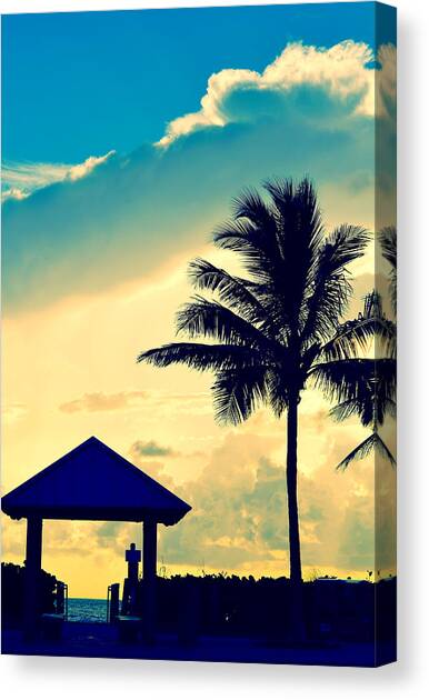Dawn Beach Pyramid Canvas Art Print by Laura Fasulo