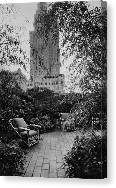 Jack Little's Garden In New York City Canvas Art Print by A E Boutrelle