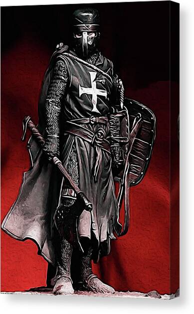 Crusader Warrior - Medieval Warfare Canvas Art Print by AM FineArtPrints