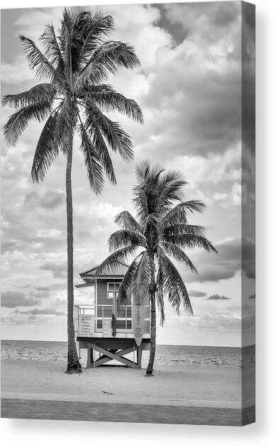 Florida, South Florida, Hollywood Beach, Lifeguard Station #9 Canvas Art Print by Laura Diez