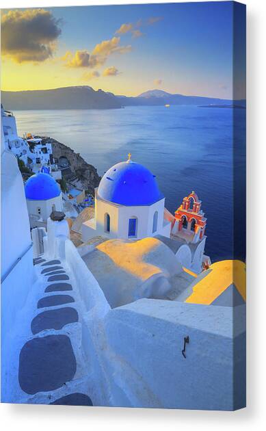 Greece, Santorini, Oia Village Canvas Art Print by Maurizio Rellini