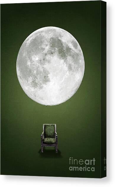 The Ever Green Moon Canvas Art Print by Ema Paraschiv