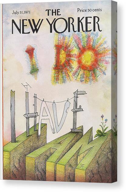 New Yorker July 31st, 1971 Canvas Art Print by Saul Steinberg