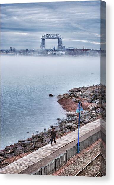 Foggy Lake Superior Afternoon Canvas Art Print by Duluth To Door County Photography