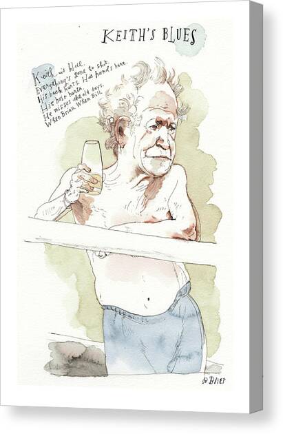 Keith's Blues Canvas Art Print by Barry Blitt