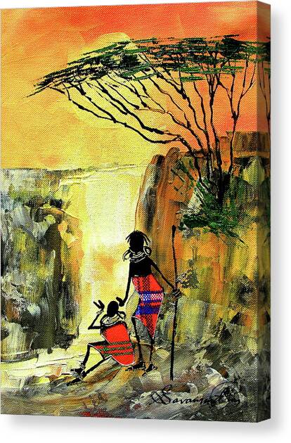 Falls Canvas Art Print by Sarah Shiundu