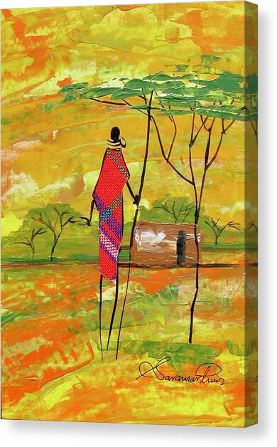 Maasai Esteem Canvas Art Print by Sarah Shiundu