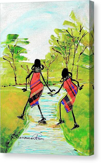 River Canvas Art Print by Sarah Shiundu